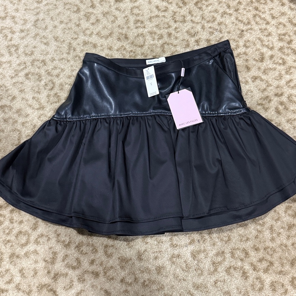 Avec Les Filles Black Skater Skirt